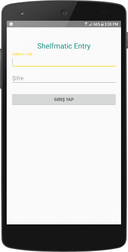 Android application Shelfmatic Entry screenshort