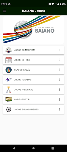 Android application Campeonato Baiano screenshort