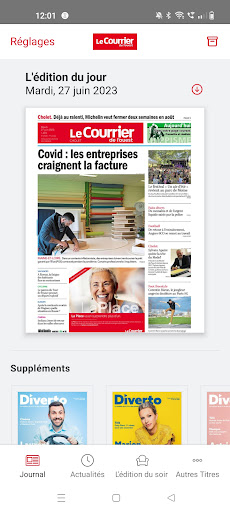 Android application Le Courrier de l'Ouest Journal screenshort