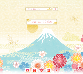 富士山與花　＋HOME的主題