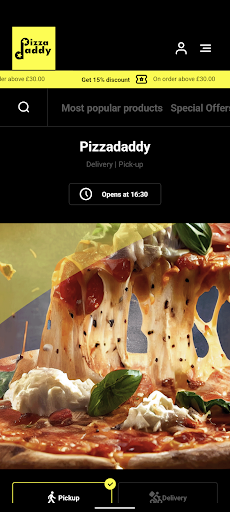 Android application Pizzadaddy screenshort