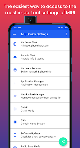 Android application MQS - Quick Settings for MIUI screenshort