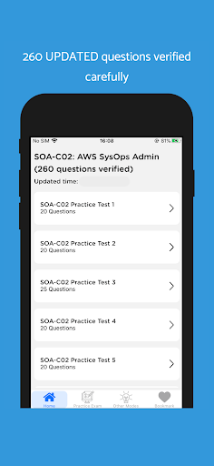 Android application AWS SysOps Admin (SOA-C02) screenshort