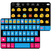 Blue Emoji Keyboard Theme