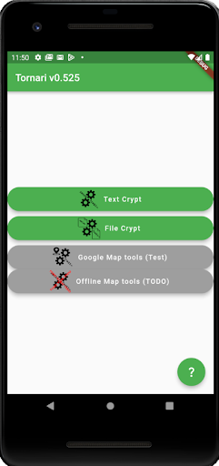 Android application Tornari - (AES enc tools etc.) screenshort