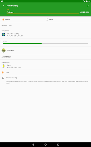 Screenshot of MyTargets Archery