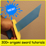 origami sword step by step icon