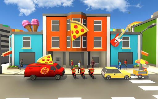 Pizza Delivery Van Virtual City Bike Moto Driving