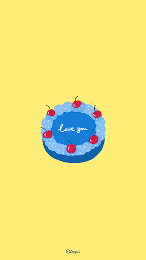 Android application 카카오톡 테마 - 블루 체리 케이크 screenshort