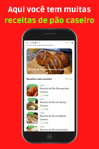 Android application Receita de Pão Caseiro Simples screenshort