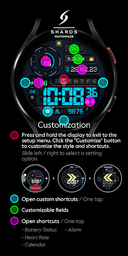 SH101 Watch Face, WearOS watch screenshot 6