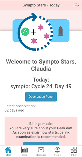 Android application Sympto Stars screenshort