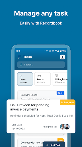 Screenshot of Record Book Excel RegisterBook