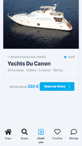 Android application Alquiler de yates screenshort