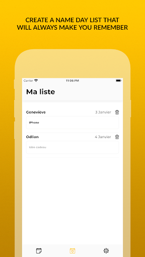 Namio - Name Day Calendar Screen 2