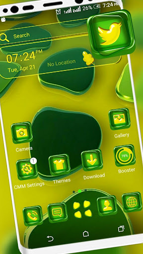 Android application 3D Green Gemstone Theme screenshort
