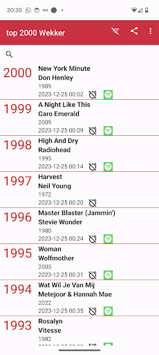 Android application De Top 2000 Wekker screenshort