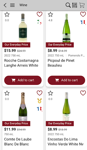 Android application The Wine Outlet screenshort