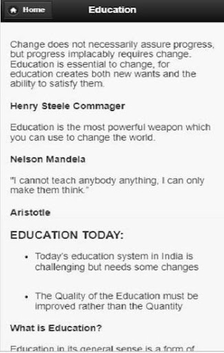 Android application Education screenshort