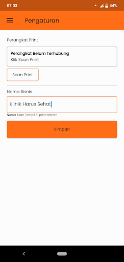 Android application Antrian(Cetak Panggil) screenshort
