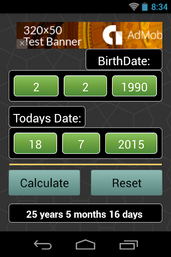 Age Calculator Screen 2