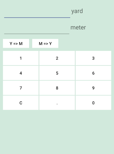 Android application YM(Yard and Meter) converter screenshort
