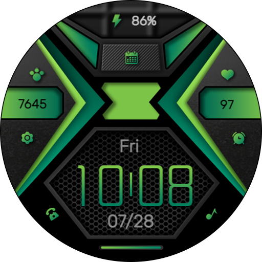 Flat Leaf Green For Wear OS