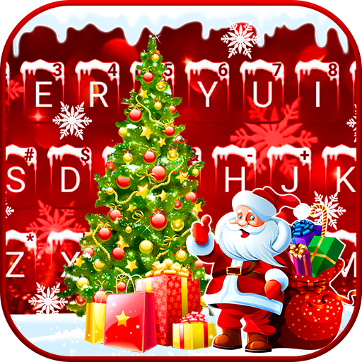 Happy Red Christmas Keyboard B logo
