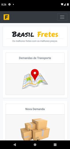 Android application Brasil Fretes screenshort