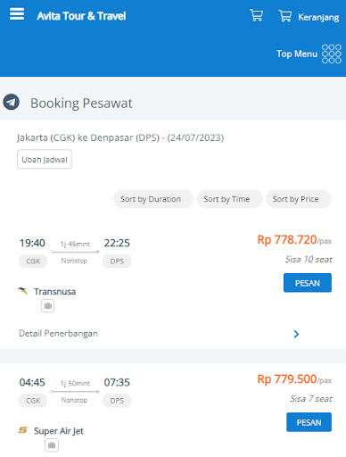 Avita Tour & Travel Screen 3
