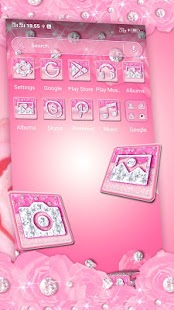 Pink Flower Diamond Theme Screenshot