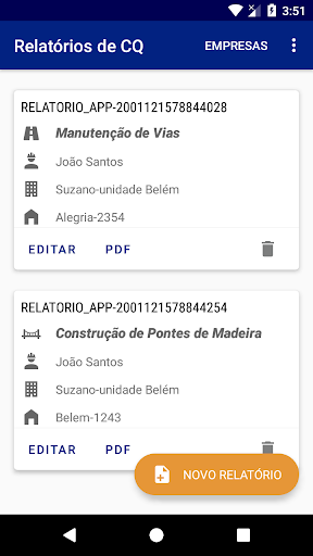 Android application Suzano: Controle de Qualidade screenshort