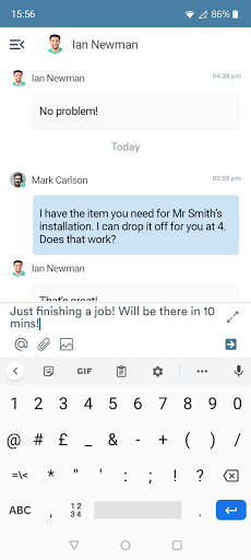 Android application Commusoft Chat screenshort