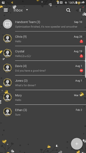 Grey love skin for Next SMS Screen 2