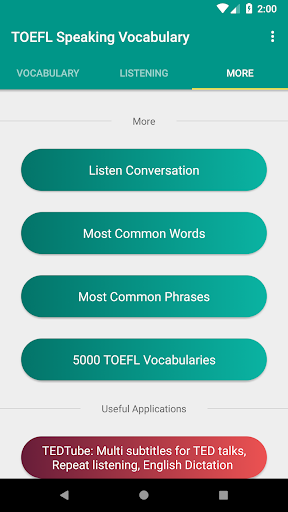 TOEFL Vocabulary & Listening Screen 2