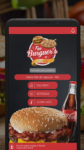 Android application Top Burguers e Pizzaria screenshort