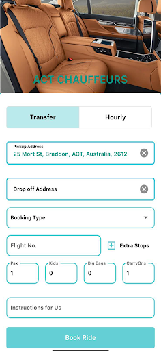 ACT CHAUFFEURS Screen 2