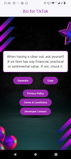 Android application Bio for TikTok screenshort
