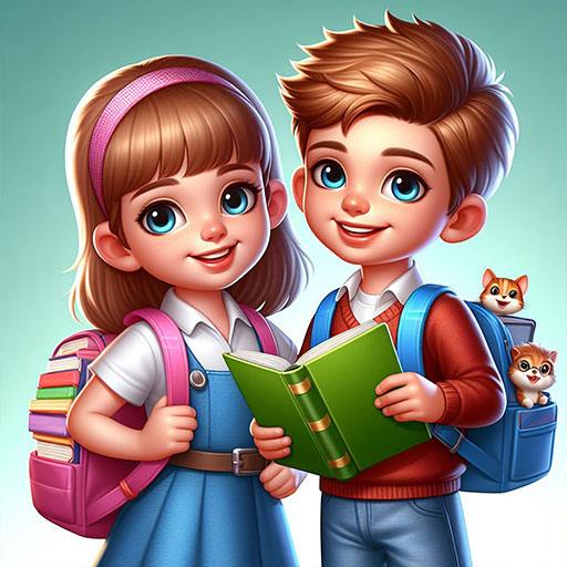 My Family Town School games logo