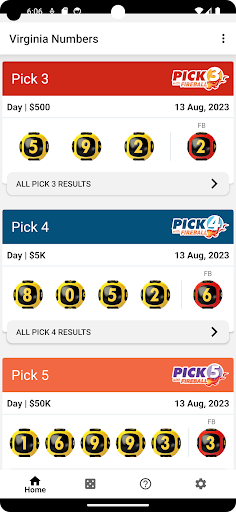 Android application Virginia: Numbers & Results screenshort
