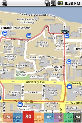 Android application BusRadar for Madison screenshort