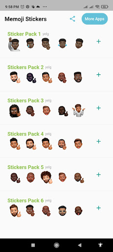 Black Men Memoji Stickers for Screen 2