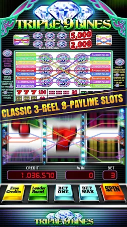 Game screenshot Triple 9 Lines Diamond Slots mod apk
