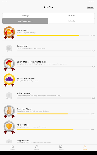 Screenshot of Vital Life: mindbody routines
