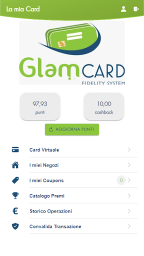Android application GlamCard screenshort