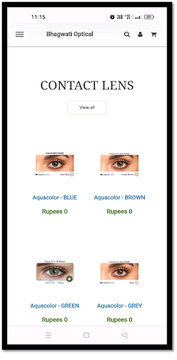 Bhagwati Opticals Screen 3