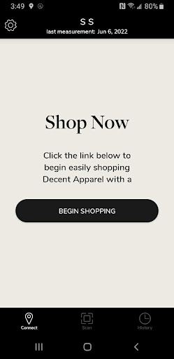 Decent Apparel - Size Scanner Screen 2