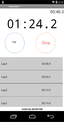 stopwatch Screen 2