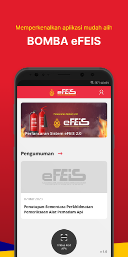 Android application BOMBA eFEIS screenshort