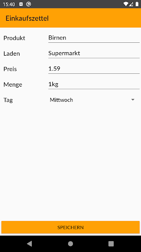 Shopping List Screen 3